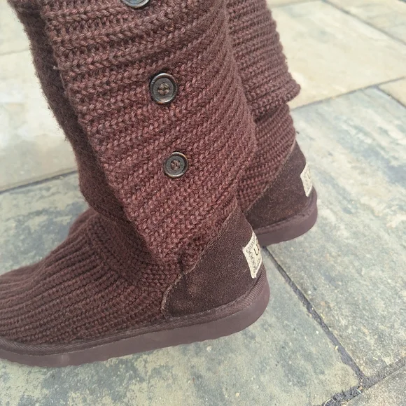 UGG Brown Knit Convertable Boots  Size 7 Good Condition!! - Picture 6 of 15